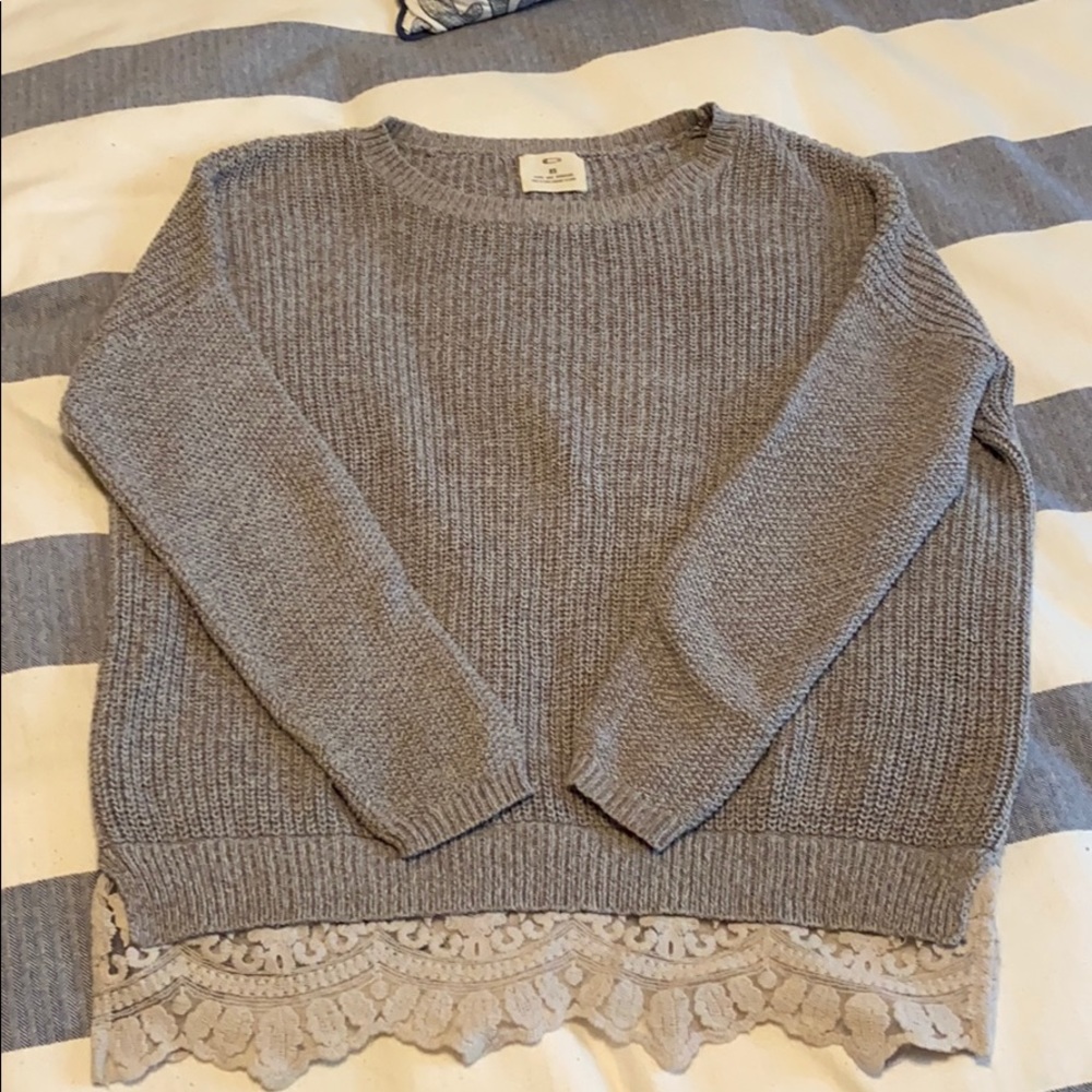 Urban Outfitters Gray Lace Sweater